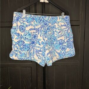 Lilly Pulitzer White, Blue & Aqua Shell athletic Shorts